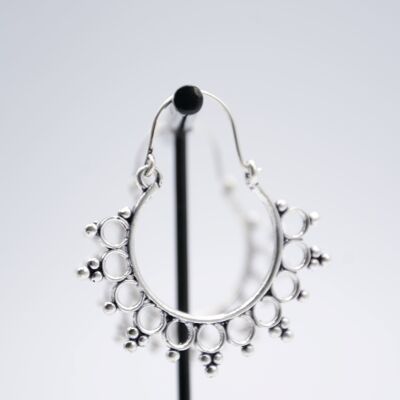 Silver hoop earrings | Sun