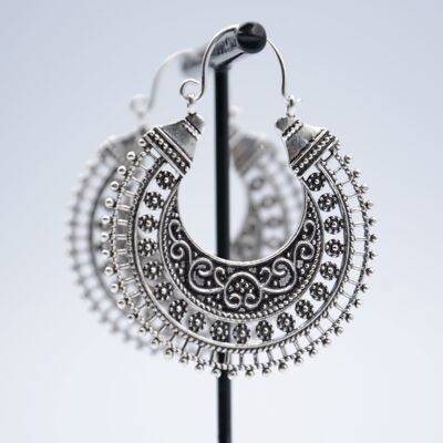 Silver hoop earrings | ornament