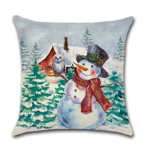 Cushion Cover Christmas - Snowman & Owl