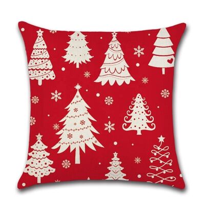 Cushion Cover Christmas - Pine Trees Red