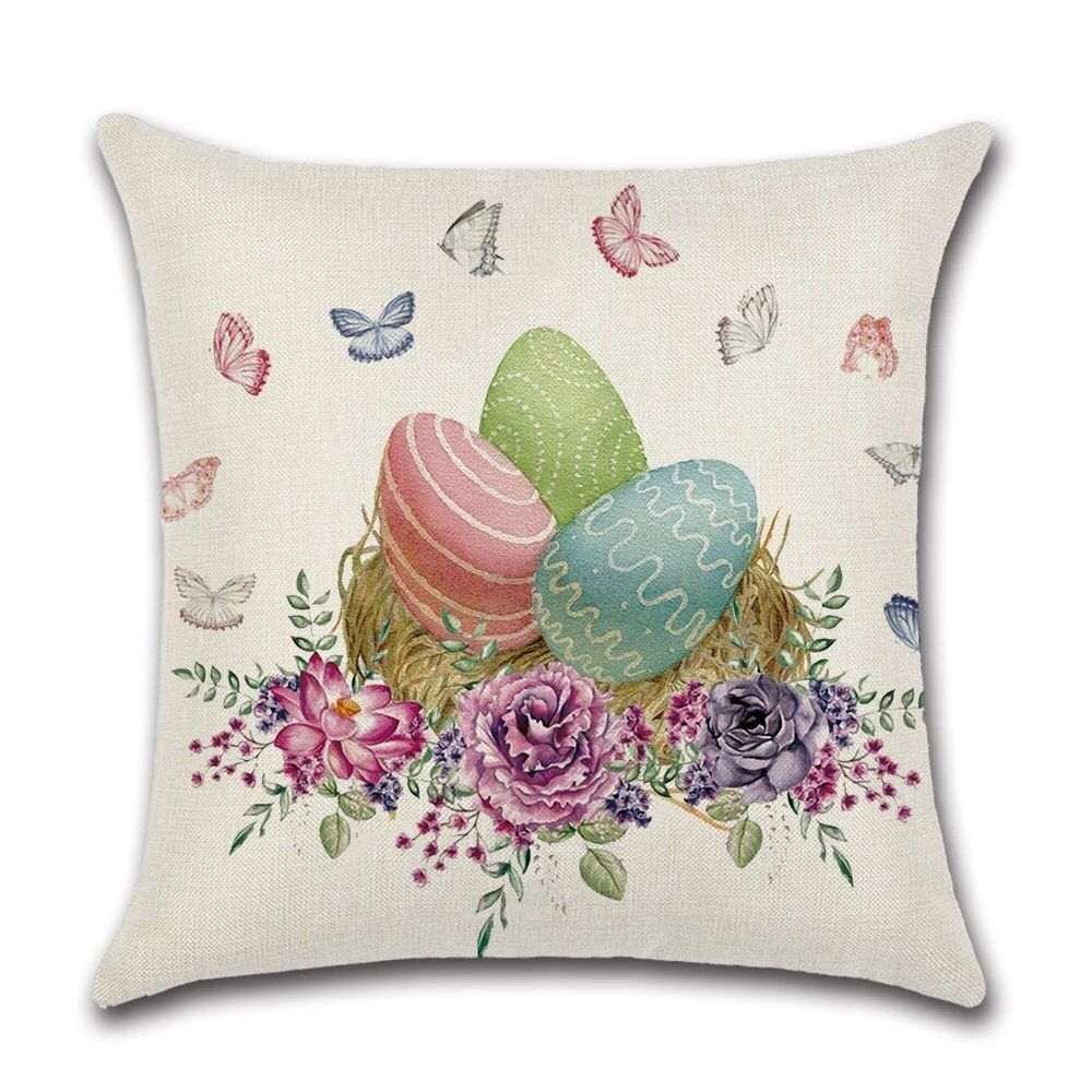 Fodera per cuscino Pasqua - Uova nel nido