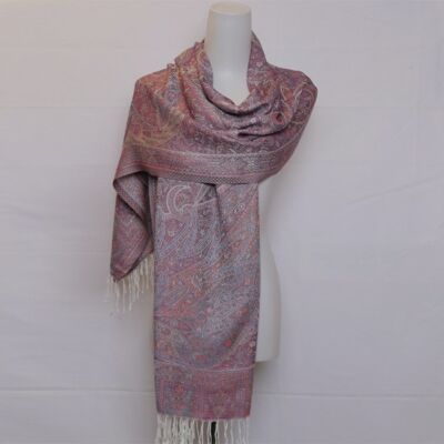 Indian pashmina scarf | silver and purple