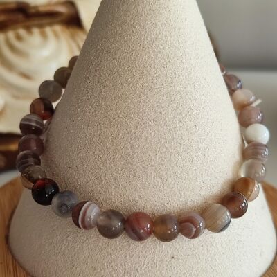 Bracelet Agate de Botswana 6mm