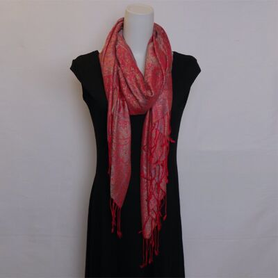 Indian pashmina scarf | in red tones