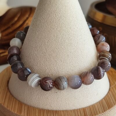 Bracelet Agate de Botswana 8mm