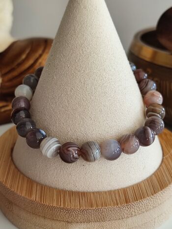 Bracelet Agate de Botswana 8mm