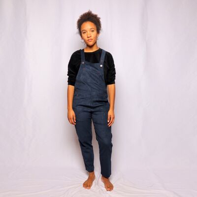 Dungarees made of fine cord in blue