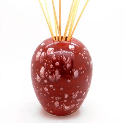 Ceramic Dovedale Reed Diffuser Jar - Egg Vase - Lava Red