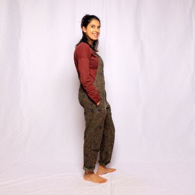 Dungarees made of cord - brown pattern