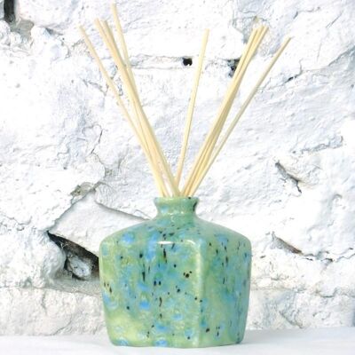 Ceramic Dovedale Reed Diffuser Jar - Square - Ripple Green