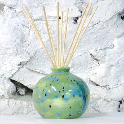 Ceramic Dovedale Reed Diffuser Jar - Round - Ripple Green
