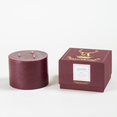 English Rose 3-wick Pillar Candle No 34 - Summertime Collection