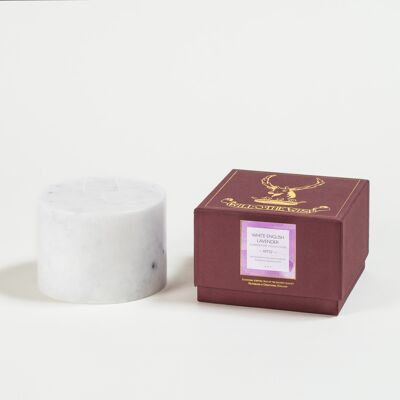 White English Lavender 3-wick Pillar Candle No 32 - Summertime Collection