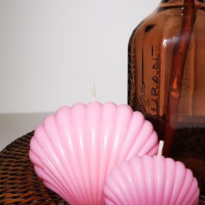soy wax shell candle duo | handmade candles | decorative candle - pink - spring flower bloom