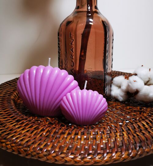 soy wax shell candle duo | handmade candles | decorative candle - purple - Lavander