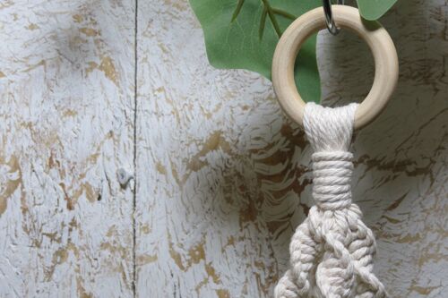 Macrame Plant Hanger /100% Natural Cotton/Eco-friendly - medium - white