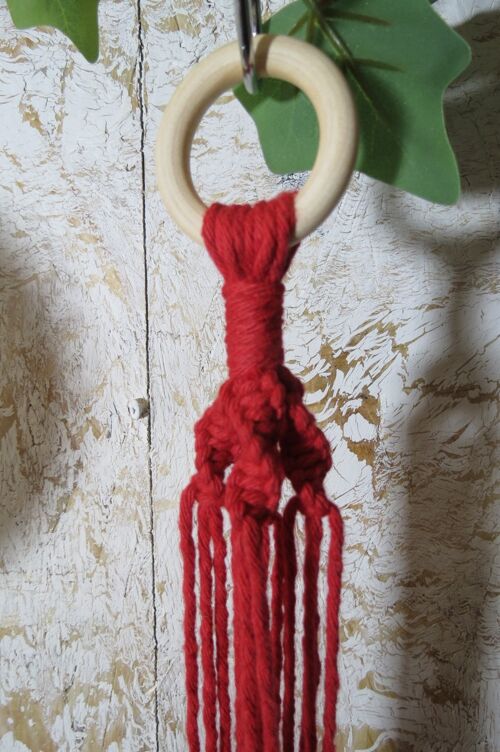 Macrame Plant Hanger /100% Natural Cotton/Eco-friendly - medium - red