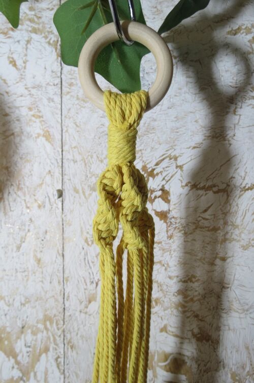 Macrame Plant Hanger /100% Natural Cotton/Eco-friendly - medium - yellow