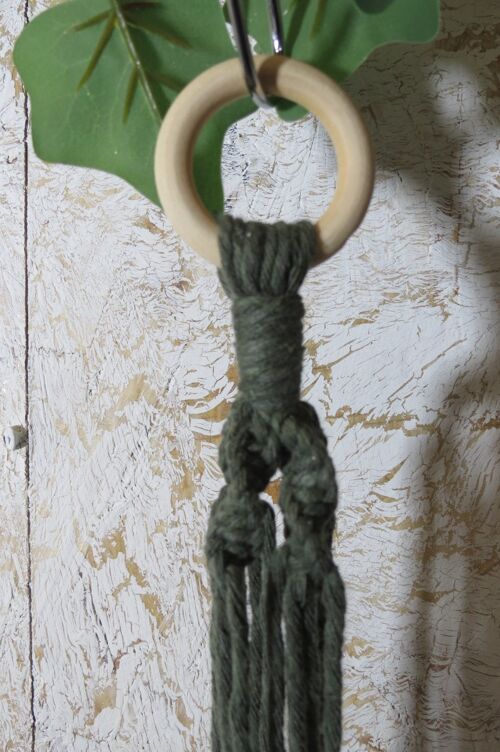 Macrame Plant Hanger /100% Natural Cotton/Eco-friendly - medium - olive green