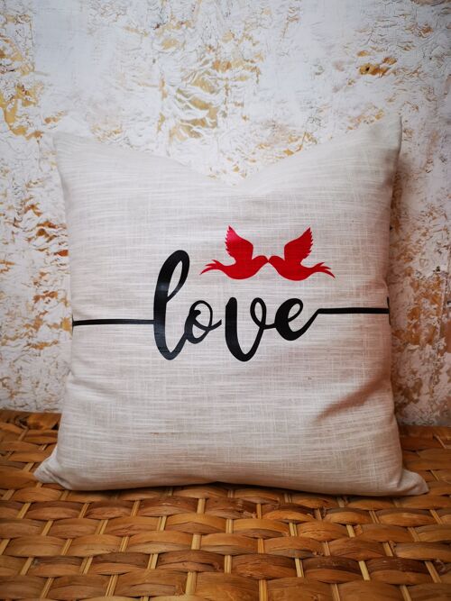 LOVE message linen pillowcase