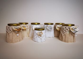 Bougies parfumées Beyond Label - cire de paraffine artisanale, végétalienne et écologique dans des pots de macramé bougies - 100g - épices pomme - diamant 4