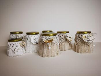 Bougies parfumées Beyond Label - cire de paraffine artisanale, végétalienne et écologique dans des pots de macramé bougies - 100g - épices pomme - diamant 5