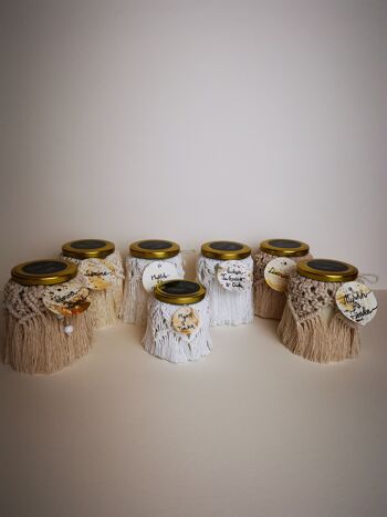 Bougies parfumées Beyond Label - cire de paraffine artisanale, végétalienne et écologique dans des pots de macramé bougies - 300g - épices d'hiver - diamant 6