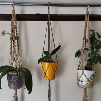 Plant hangers - cream - simple knots