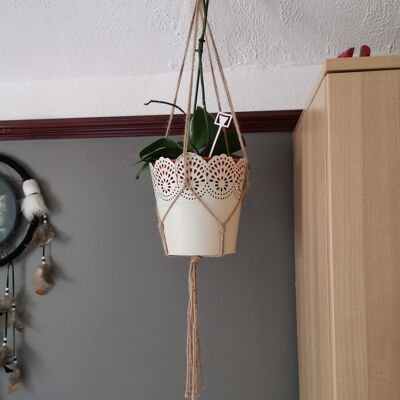 Pflanzenhänger - Naturjute - einfache Knoten