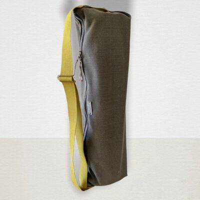 Yoga Mat Bag Gray / mustard canvas