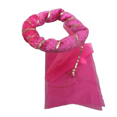 Tiara krown velvet rosa st440