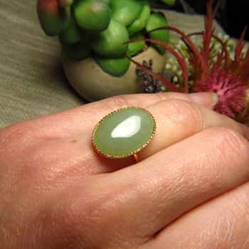 Bague "ELSA" dorée or fin en pierre d'Aventurine 4