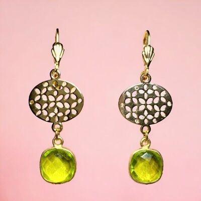 Fine gold “RILEY” earrings in Peridot