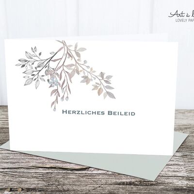 Folded card: condolences, branch