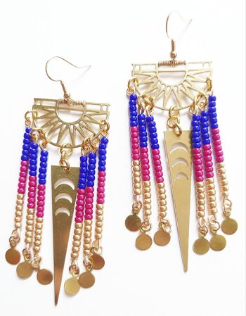 Boucles d'Oreilles Frida - Violet/Bleu 1