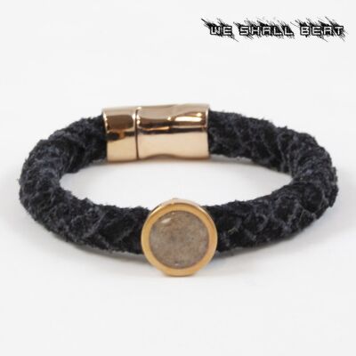 WE SHALL BEAT | BRACELET WITH SAND IBIZA – BLACK SUEDE | ROSE GOLD LOCK AND SAND ELEMENT