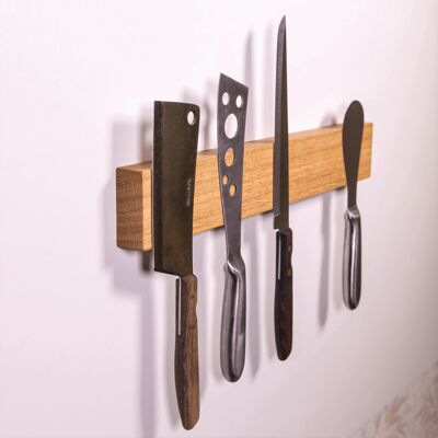 Magnetic knife header CULTRO - 50cm - oak - adhesive pad (no drilling)