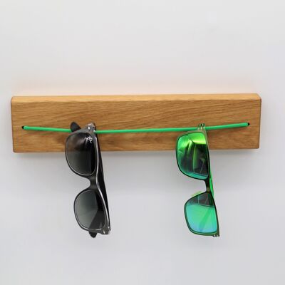 Brillenhalter SPECULA - Eiche grüne Kordel - Klebepad ( kein Bohren nötig )