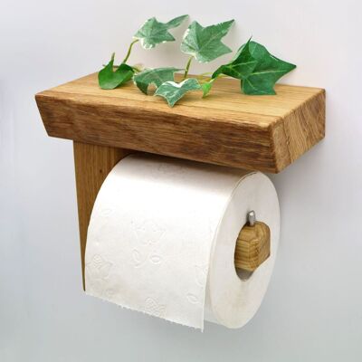 Toilet roll holder CULTUS - oak with tree edge
