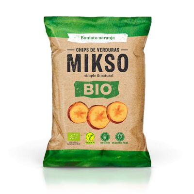 MIKSO BIO Chips vegetales de boniato naranja ecológicos 80g