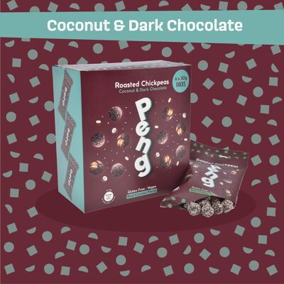 Multipack 6 x 30g PENG Noix de Coco & Pois Chiches Rôtis au Chocolat Noir