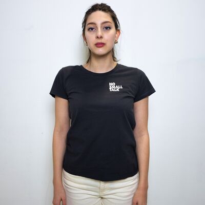 T-shirt basic da donna ILP7 no small talk semi di papavero grigio