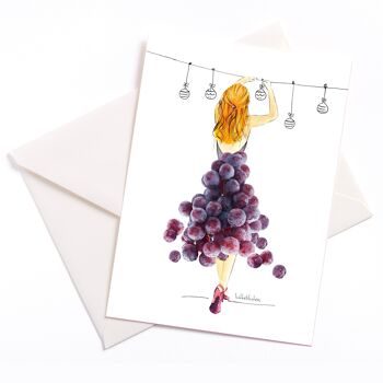 Saison des raisins - cartes avec noyau de couleur et enveloppe | 215 1