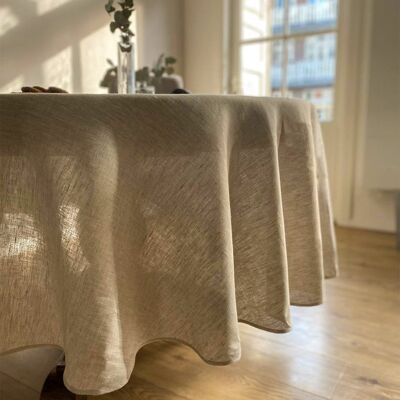 Round tablecloth D218cm flax