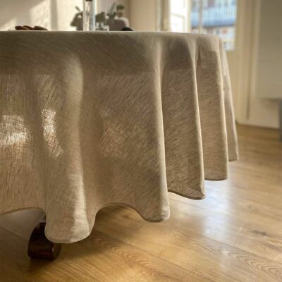 Round tablecloth D218cm flax