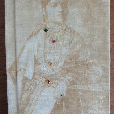 Recycled paper notebook with a historical Maharani motif