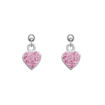 Pink Heart Sparkle Earrings