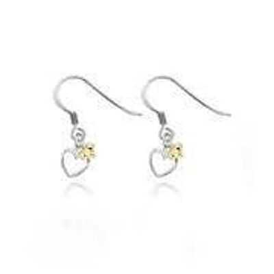 Boucles d'oreilles double cœur doré Alicia