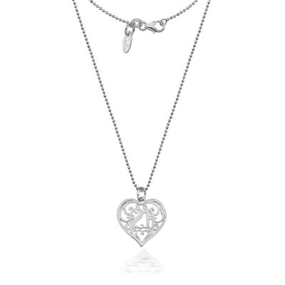 Dollie '21' Heart Necklace