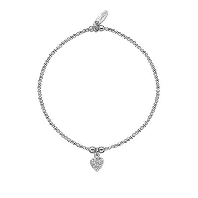 Bracciale con cuore scintillante